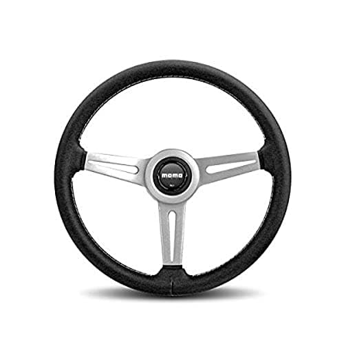 Momo RET36BK2S Retro 360 mm Leather Steering Wheel, Black