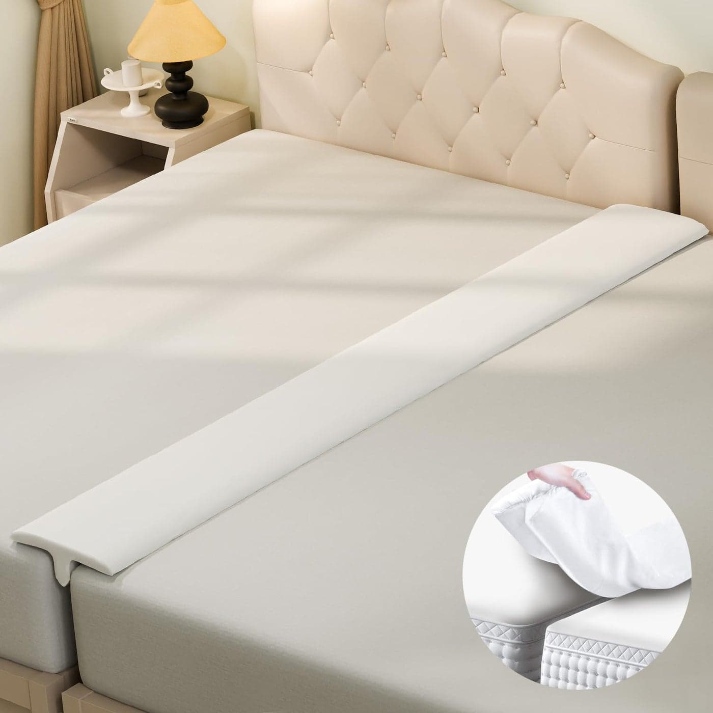 ENITYA 12 Wide Split King Gap Filler for Adjustable Bed Fits 03 Gap Bed Bridge Twin XL to King Converter Mattress Connector with Removable Cover Suit for GuestHotelFamily Room Easy Install