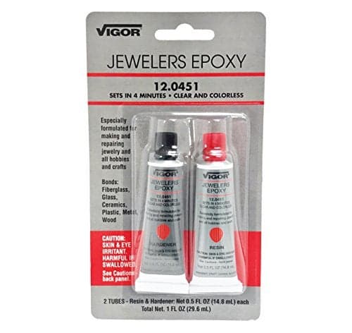 Vigor Jewelers Epoxy 2 Step 120451 Fast Setup Clear and Colorless Resin and Hardener