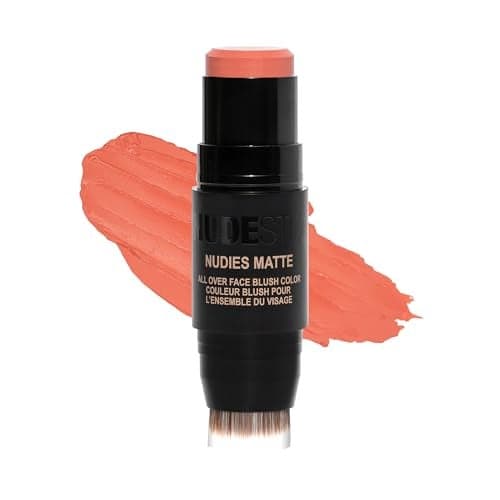 Nudestix Nudies Blush Stick 3in1 Cream Blush for Cheeks Eyes Lips with BuiltIn Brush Soft Matte Finish for a Natural Flush Clean Vegan TravelFriendly Makeup Salty Siren