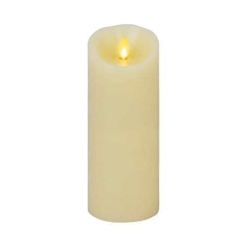 Luminara Moving Flame LED Pillar Flameless Candle 9inch Vanilla Honey Scented Ivory