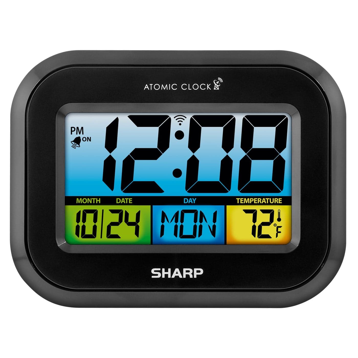 Digital Alarm Clock with LCD Display AlwaysOn Backlight Adjustable Brightness Dual Alarms USB Charging EasytoRead Front View Perfect for Bedroom Office or Travel