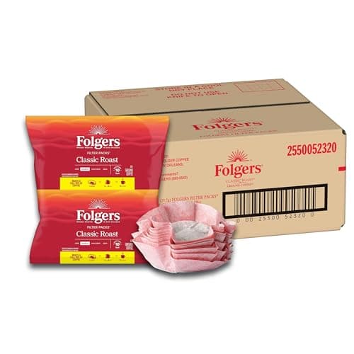Folgers Classic Roast Medium Roast Ground Coffee, 40- 1.05 Ounce Filter Packs