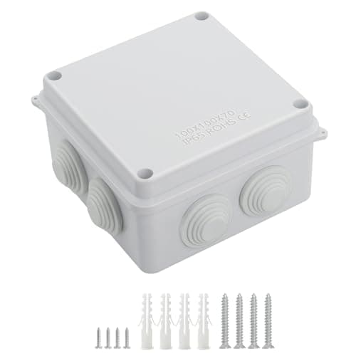LeMotech ABS Plastic Dustproof Waterproof IP65 Junction Box Universal Electrical Project Enclosure White, Outer Size 3.9 x 3.9 x 2.8 inch (100 x 100 x 70 mm)