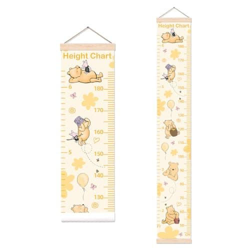 Classic Winnie Height Chart for Wall Decor Cute Winnie Decor Height Chart for Boys Girls Height Measurement for Bedroom Wall Hanging Perfect for Toddler Nursery Room Decor Height Wall Chart