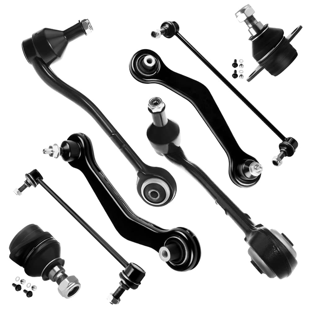 SCITOO 8pcs Suspension Kit Front Lower Control Arm Ball Joint Rear Upper Control Arm Stabilizer Sway Bar Link Fit 20002006 For BMW X5 30i