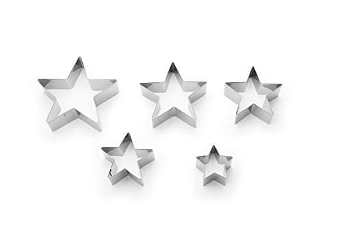 Fox Run Stainless Steel Star Cookie Cutters Set of 5 Star Shaped Cutters