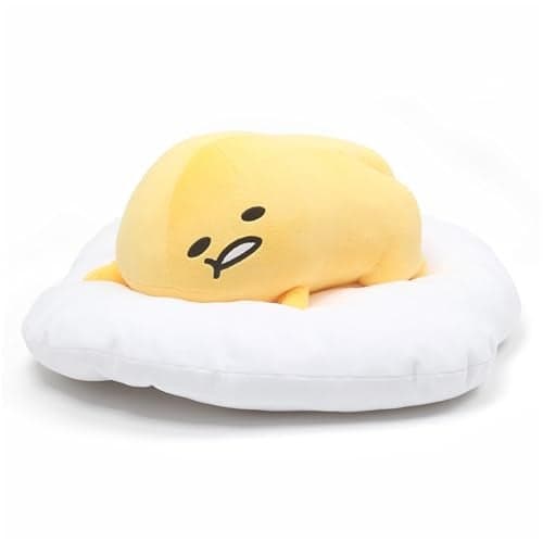 GUND Gudetama The Lazy Egg Laying Down Plush Sanrio Plush Kawaii Stuffed Animal WhiteYellow 17