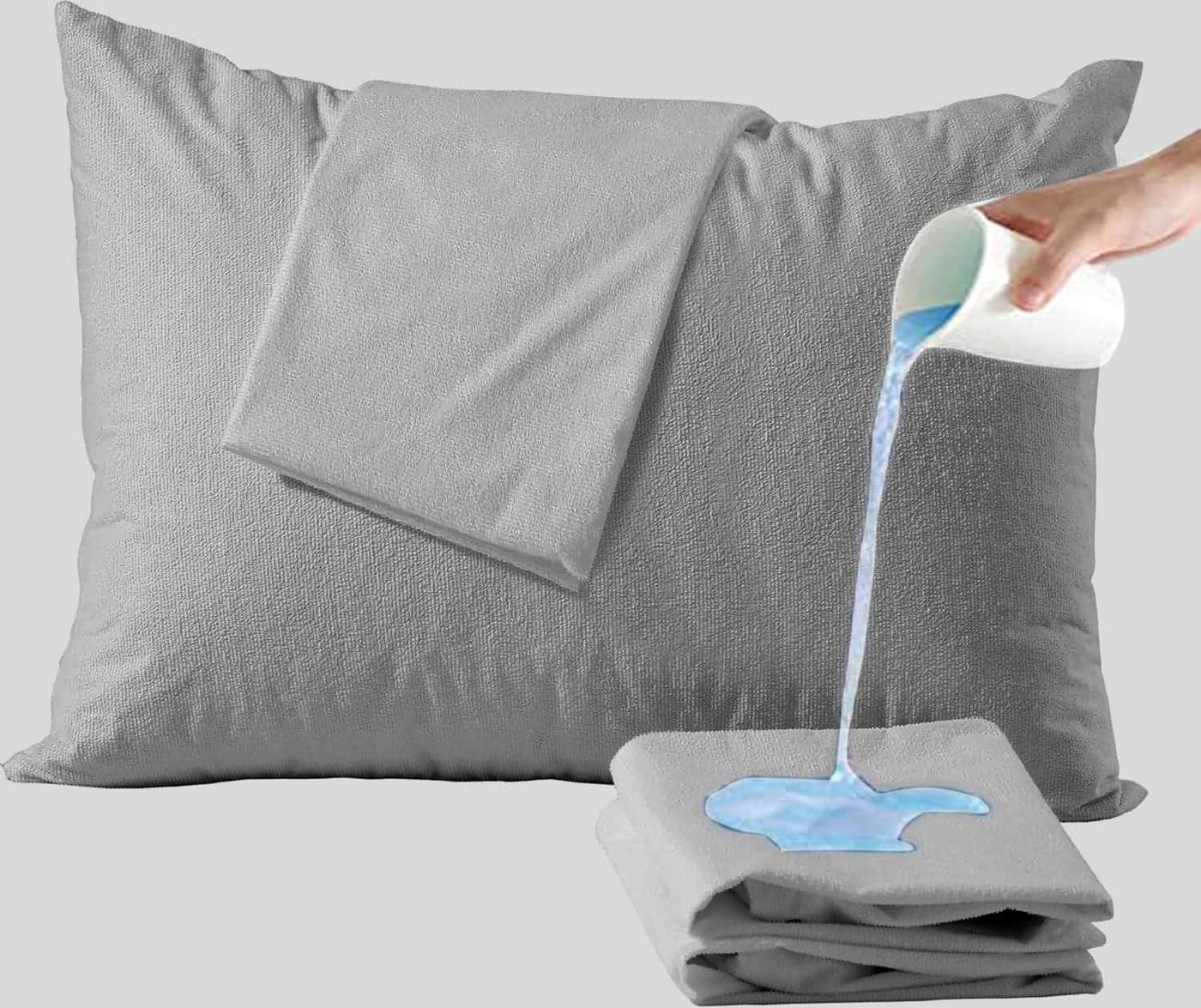 Trance Ultra Soft Terry Waterproof Pillow Protector Cover with Zippered Closure | Dust Mite - Bed Bug Protection | Oil and Water Spill Protection Covers (Small: 17 x 25 inch - Brown) - Pack of 2