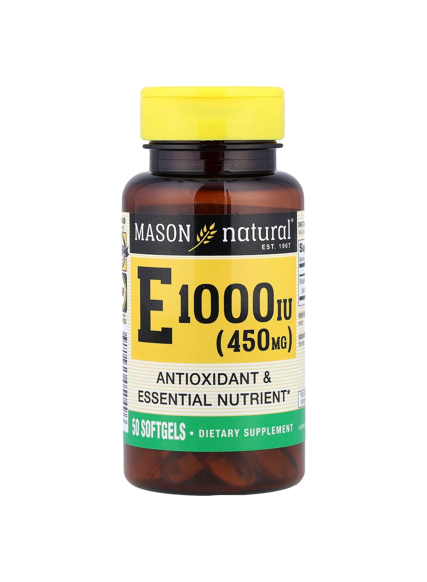 Vitamin E, 450 mg (1,000 IU), 50 Softgels