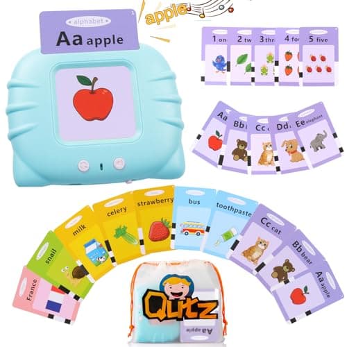 QuTZ ABC Talking Flash Cards for Toddlers 24 Autism Toys Speech Therapy Toys Educational ABC Learning Talking Sight Words Flash Cards Kindergarten for Boys and Girls 248 Sight Words Blue