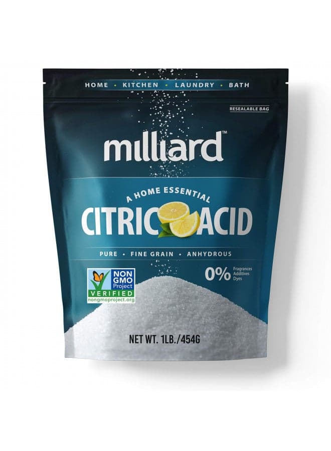 Milliard Citric Acid 1 Pound - 100% Pure Food Grade Non-GMO Project Verified (1 Pound)