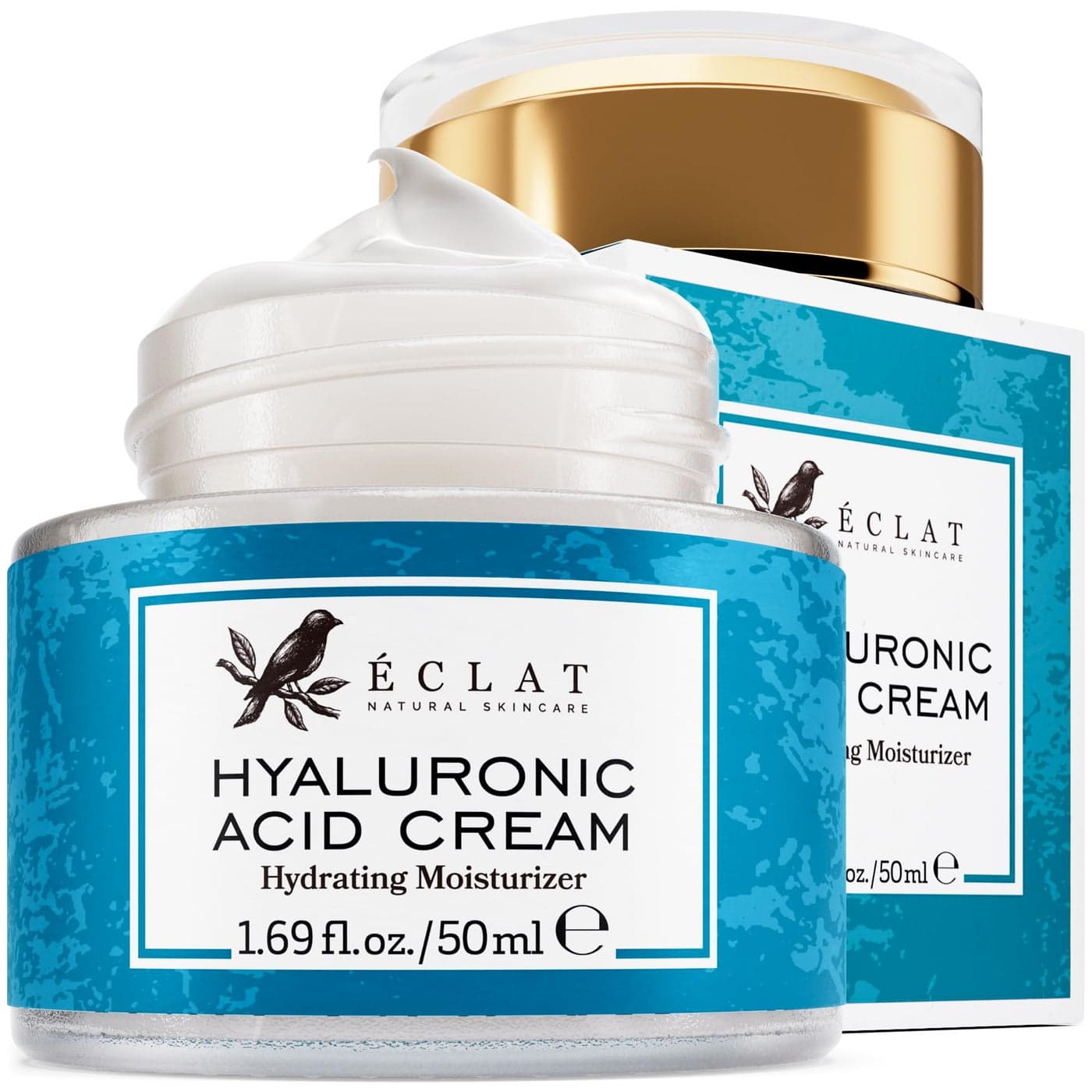 Eclat Skincare Hyaluronic Acid Moisturizer Anti Aging Face Cream with Vitamin C Hydrating Facial Moisturizer for Women Men Anti Wrinkle Day Night Cream Hyaluronic Acid Face Lotion 17 fl oz