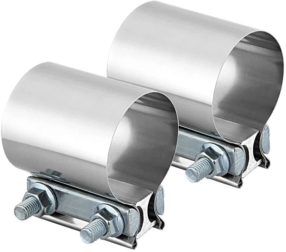 2.5 Inch Butt Joint Exhaust Clamp,Exhaust Clamp,Butt Joint Band Clamp Sleeve Coupler Stainless Steel 2.5" 2 1/2 Butt Joint Exhaust Band Clamp Sleeve Stainless Steel(2.5 Inch,2Pcs)