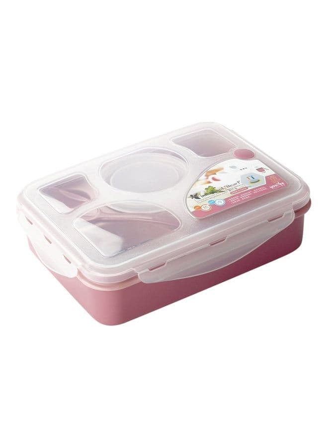 5 Cells Healthy Lunch Box Pink/White 21.5 x 15.8cm