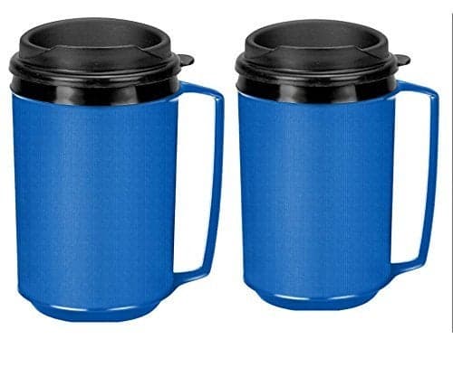 Two 12 oz Insulated Coffee Mugs like the Classic Aladdin Mugs by Thermo Serv blue