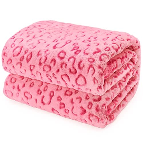ZHIKU Pink Blanket for Women - Cheetah Print Blanket Pink Gifts for Women Mother Girls Soft Warm Leopard Print Throw Blanket for Birthday Gifts 40"x50"