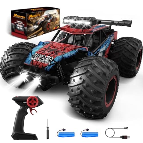 Tecnock RC Truck Remote Control Car for Kids Ages 68 812 120 Scale Off Road 2WD RC Cars with LED Lights and 50 Min Run Time 24GHz All Terrain Toys Vehicle Gifts for Boys Girls