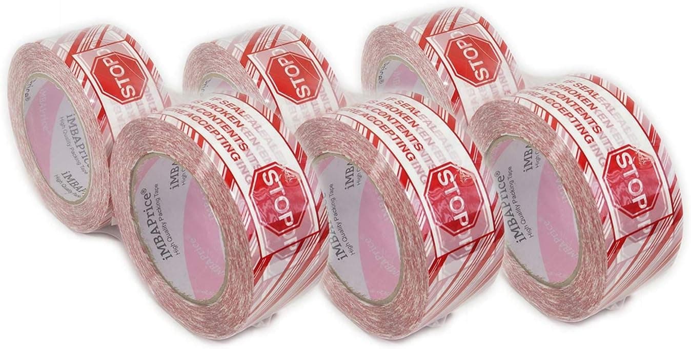 iMBAPrice Security Tape Printed MessageIF Seal is Broken Check Contents Before Accepting 6 Roll of 110 Yards330 Feet x 6 2 Wide Stop Sign Shipping Packaging Tape