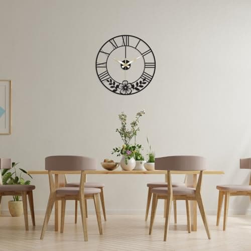PRAMUKH FASHION Wall Clock Stylish Metal Analog Wall Clock for Living Room, Bedroom, Office, Kitchen, Home and Hall | Antique Fancy Big Size Modern Wall Watch (Style-11, Size-50 CM)