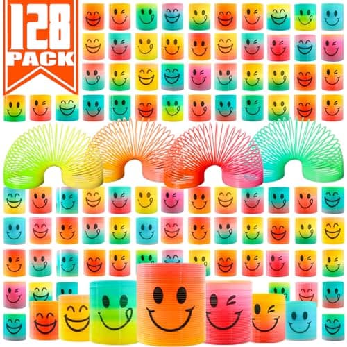 Cocurb 128 Pcs Mini Spring Party Favors for Kids 48Fun Goodie Bag Stuffers for Birthdays Classroom Prizes and Small Toys Gifts 4 Assorted Designs