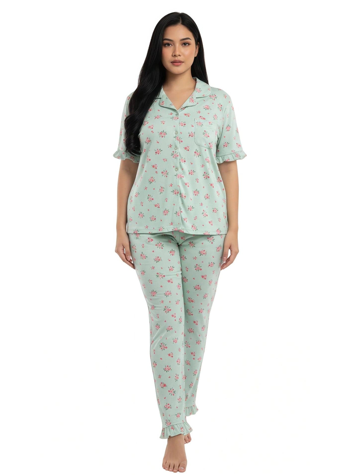 JOANNA 292387 Women Pajama Set Nightwear Sleepwear Loungewear Night Suit Soft Breathable Comfortable Relaxed Fit Daily Home Wear Stylish Cozy Sleep Set for Women Indoor Lounge Outfit