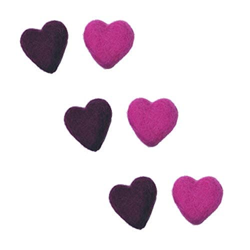 Mokoboho Toys for Cats and Kittens 100 Wool Felt Handmade in Nepal 6 Hearts