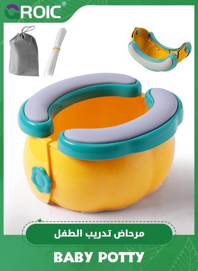 Portable Baby Toilet,Travel Potty,Bottomless Potty with 20 Disposable Liners,Kids Chair Cover,Portable Car Storage Bag