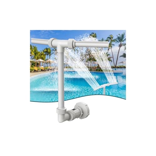 Klleyna WaterFountain Dual Spray SwimmingPoolAccessories Upgrade AboveInground Waterfall Cooler Adjustable 2 in 1 Nozzle High Pressure Pond Aerator Garden Sprinkle Feature Outdoor Dcor