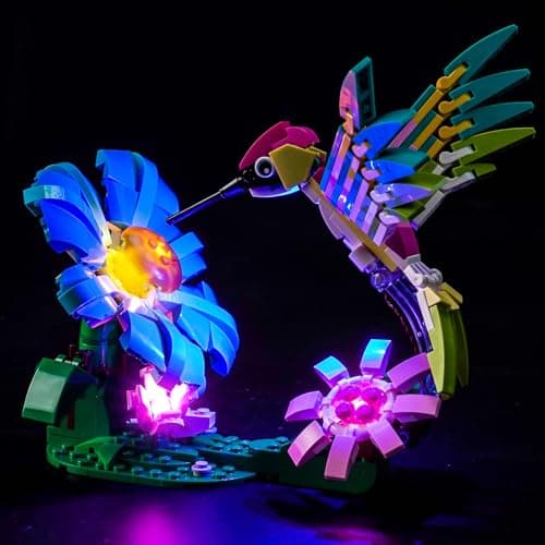 BrickBling LED Light Only Compatible with Lego Creator 3 in 1 Wild Animals Colorful Hummingbird 31384Not Come with Model