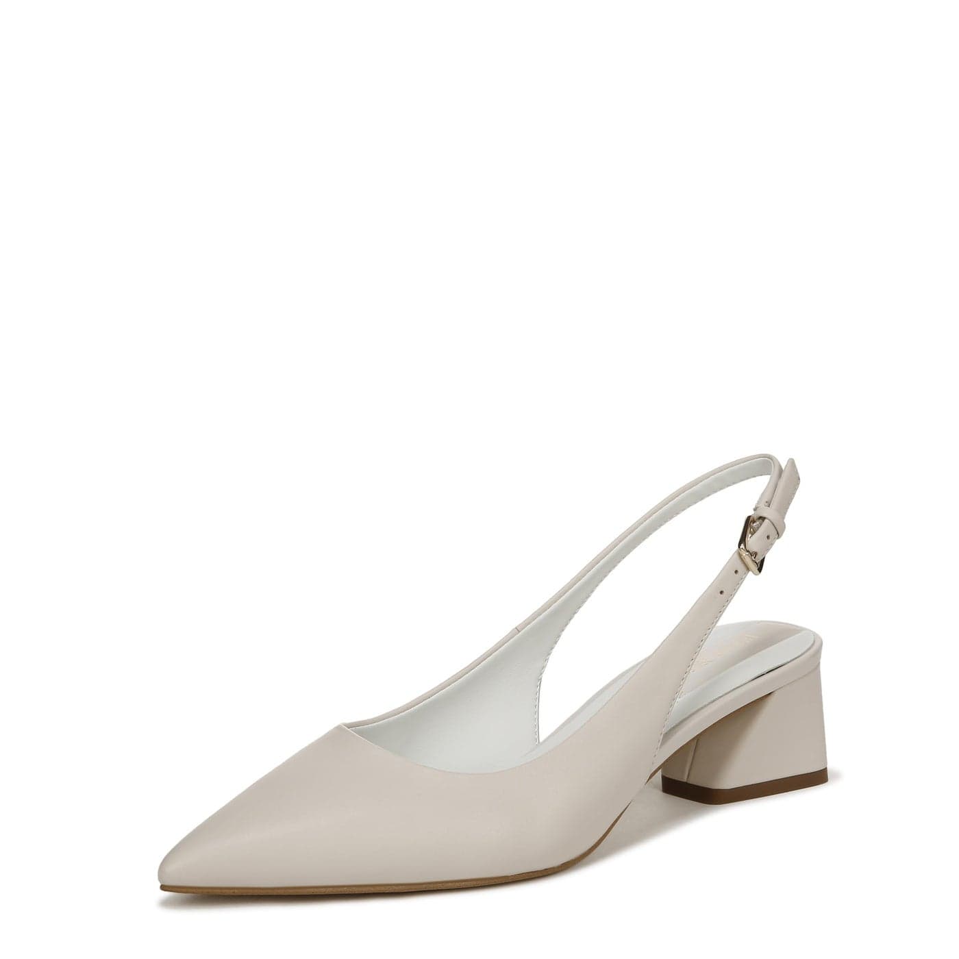 Franco Sarto Womens Racer Slingback Low Block Heel Pointed Toe Pump Putty1 7