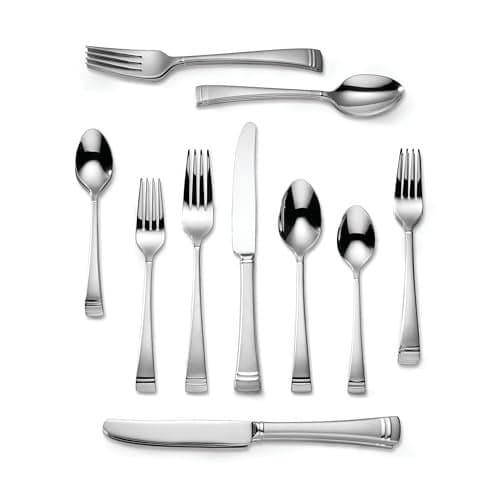 Lenox 828373 Federal Platinum Frosted 20-piece Flatware Set, Service For 4 (Frosted, 20-Piece)
