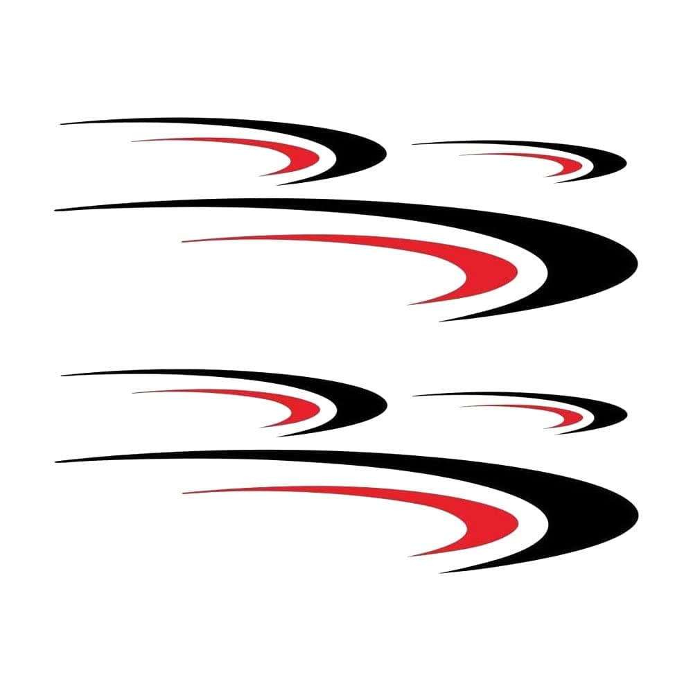 TOTMOX Large Vinyl DecalsCar Body StickersVinyl Stripe Graphics Decals Stickers for CamperRVTrailerMotorhomeBlackRedDB04850BNPCS