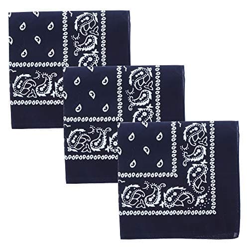 Motique Accessories Set of 3 Jumbo Bandanas (Navy)