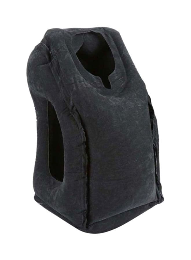 Multifunctional Inflatable Travel Pillow PVC Black 55x35cm