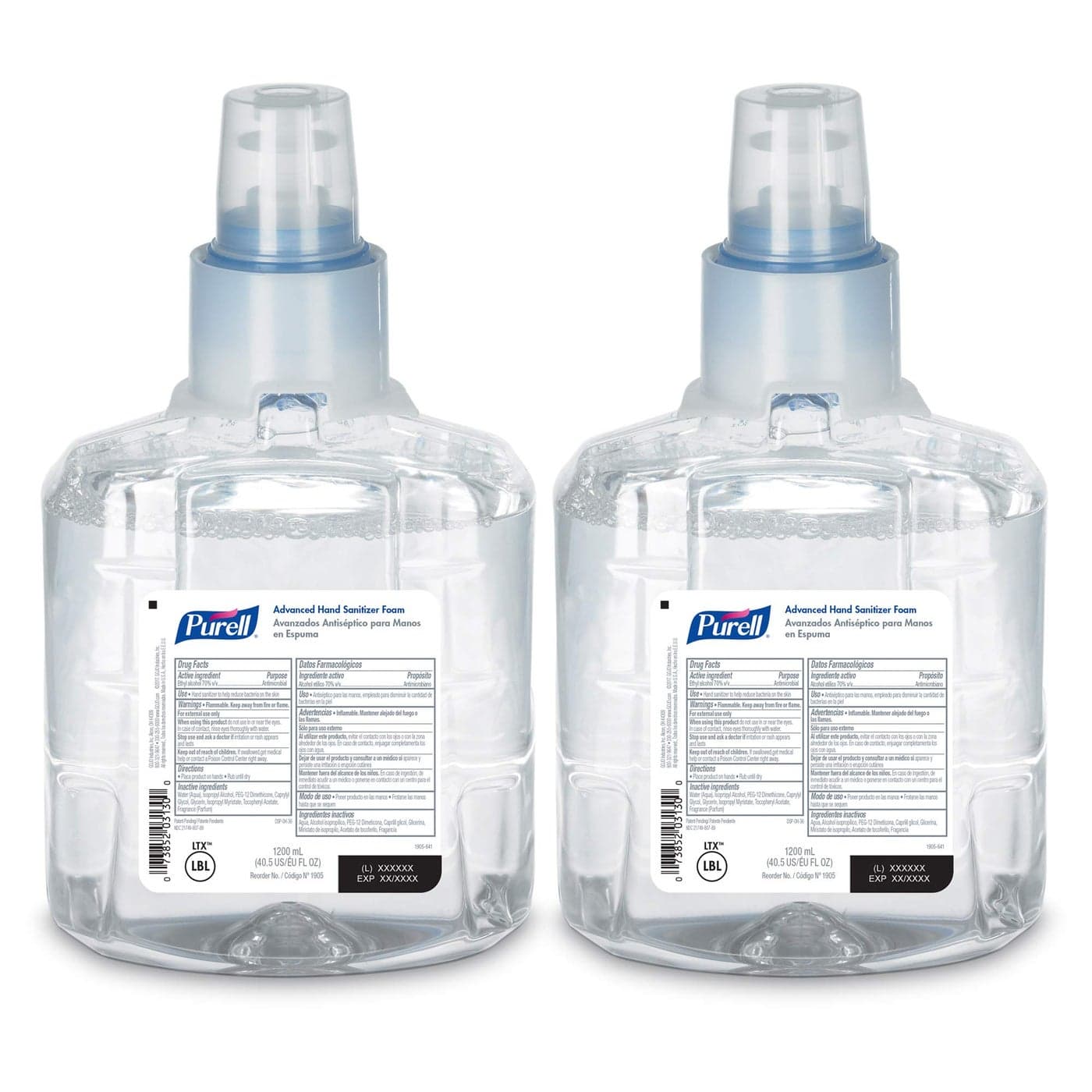 Purell Advanced Hand Sanitizer Foam 1200 mL Sanitizer Refill for Purell LTX12 TouchFree Dispenser Pack of 2 190502