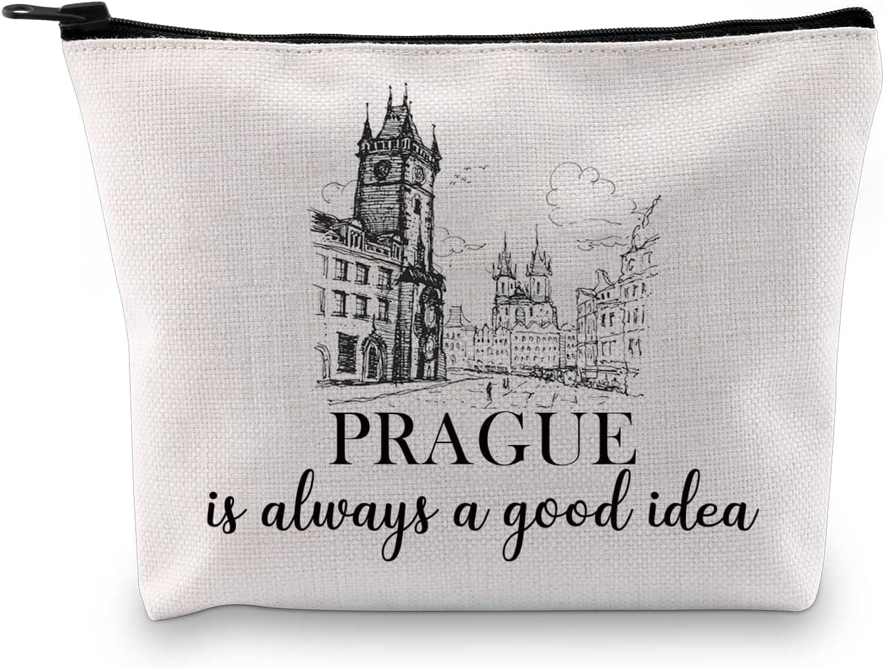 Prague Travel Gift Prague Holiday Vacation Trip Surprise Gift Czechia Trip Gift Prague Souvenir Gift Travel Makeup Bag For Czech Republic Lovers (Good Idea Prague Bag)