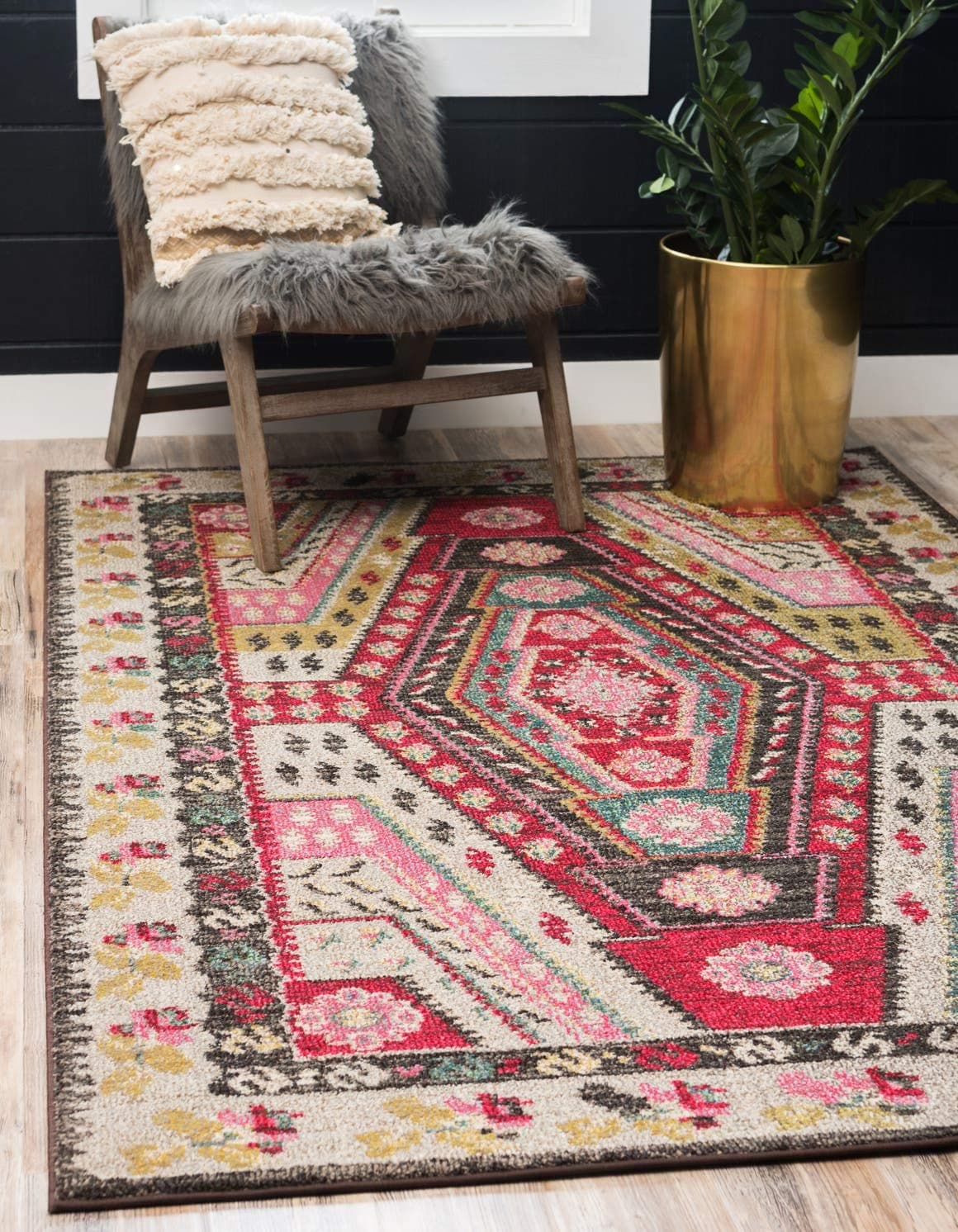 Unique Loom Sedona Collection Southwestern Geometric Border OverDyed Modern Tribal Abstract Area Rug 3 ft 3 in x 5 ft 3 in MultiBeige