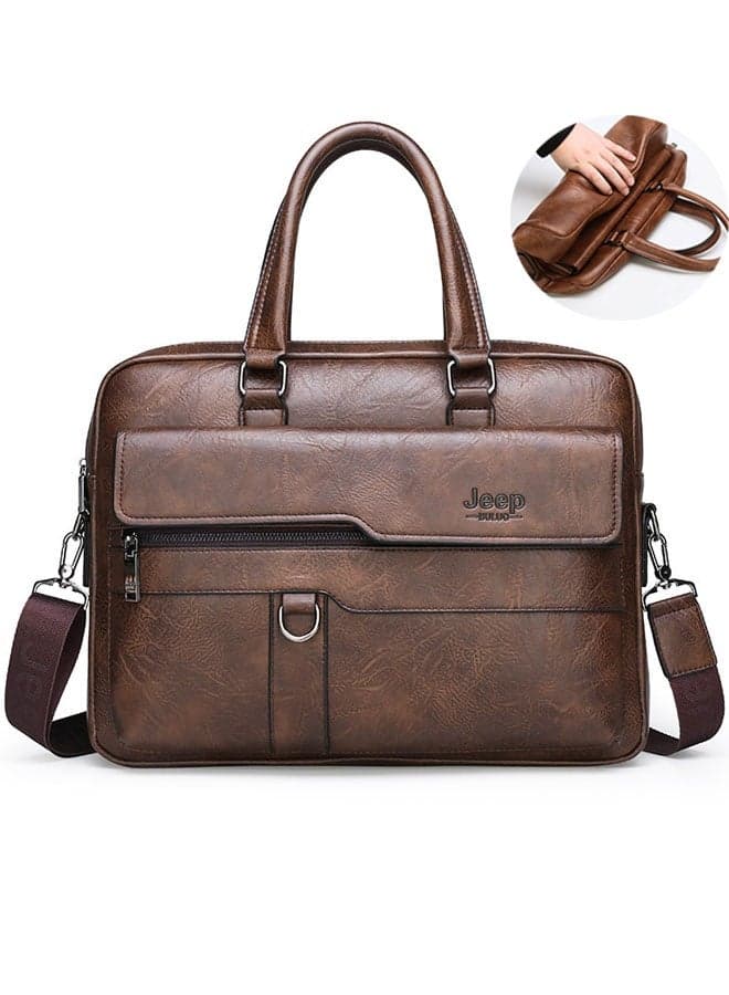 Mens Messenger Bag Leather 15 Inches Laptop Briefcase Large Laptop Bag Satchel Crossbody Bag