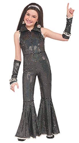 Rubies Disco Jumpsuit Costume for Kids, Girl's Large