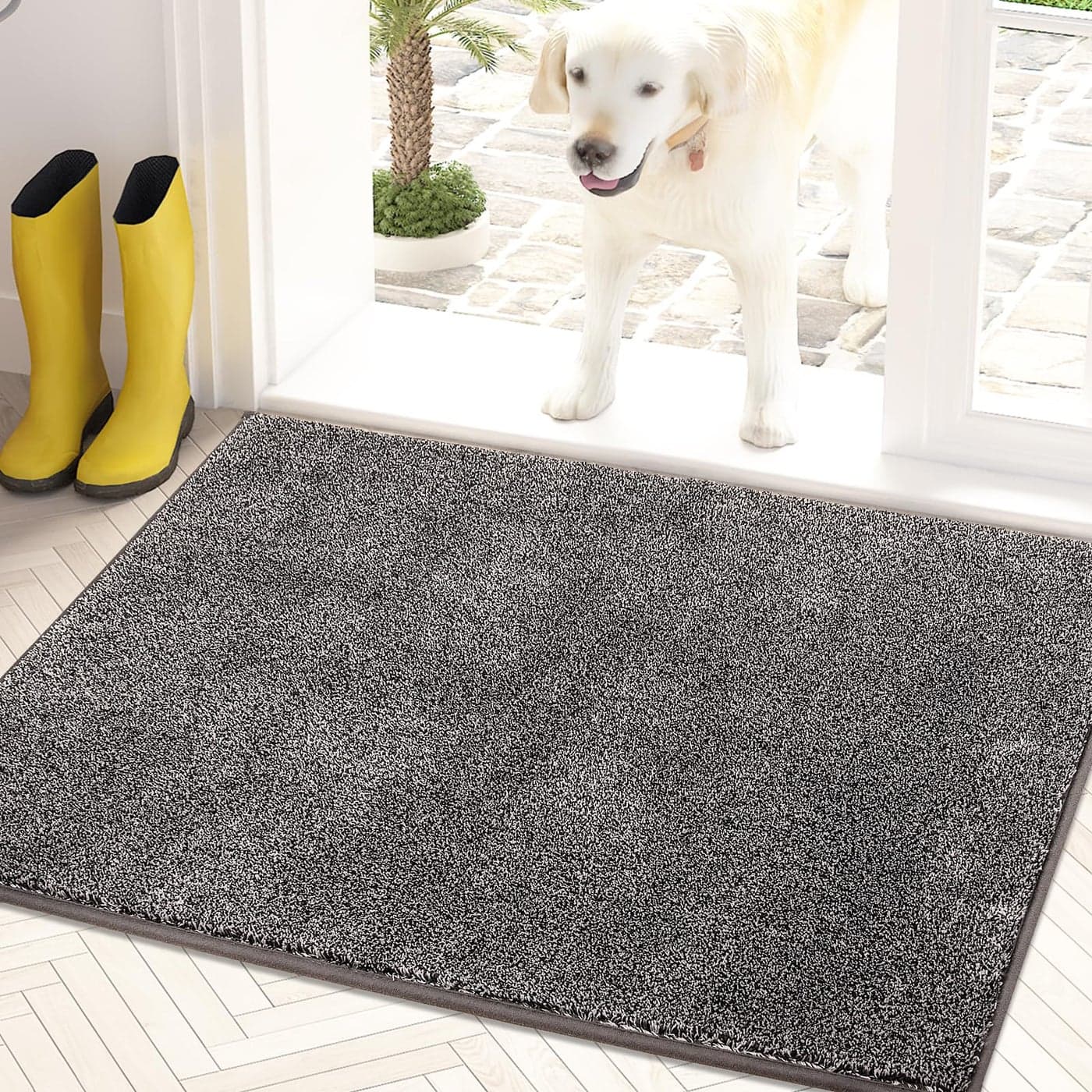 PURRUGS Dirt Trapper Door Mat 60 x 90 cm NonSlip Machine Washable Entrance Rug Dog Door Mat Super Absorbent Welcome Mat for Front Door Back Door Entry Muddy Wet Shoes and Paws