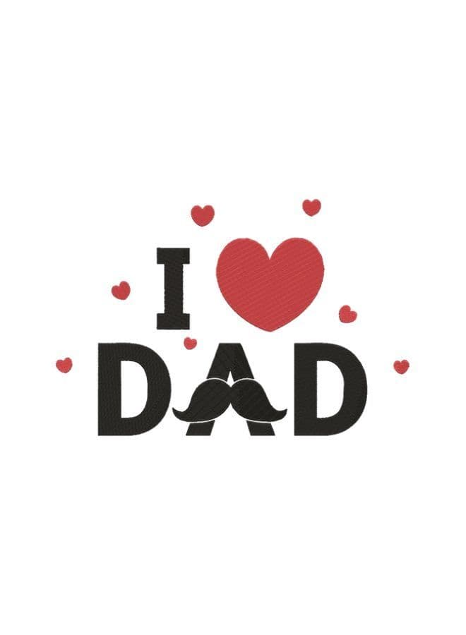 Embroidered For You (White) Luxury (I Love Dad) Personalized Bath Towel (70 x 140 Cm-Set of 1)100% Cotton, Highly Absorbent and Quick dry, Classic Hotel and Spa Quality Bath Linen-600 Gsm