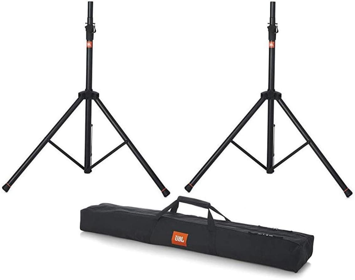 JBL Bags Standard Speaker Stand Set with Adjustable Height and Dual Diameter Pole Includes 2 Speaker Stands and Carry Bag JBLSPKSTMASET