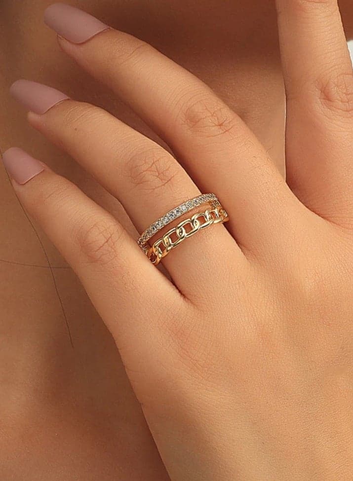 18k Gold Plated Stainless Steel Ring For Women