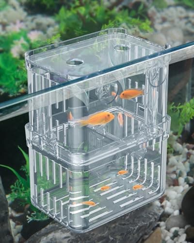 Pawfly Aquarium Breeding Box Transparent Plastic Breeder Box for Fish Tank Fry Hatchery Incubator for Baby Fish Shrimp Betta Clownfish Guppy Large