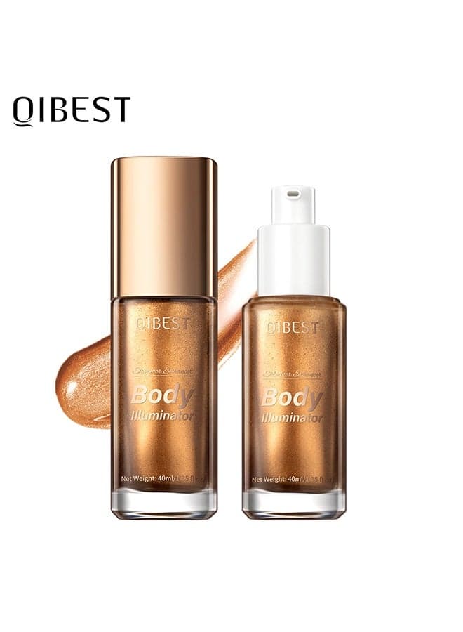 Body Illuminator-Gold Body Shimmer Lotion Glow Oil Body Luminizer Oil Glow Lotion for Brightening Body Long Lasting Shimmering Body Oil for Body & Face 03#Bronze Gold