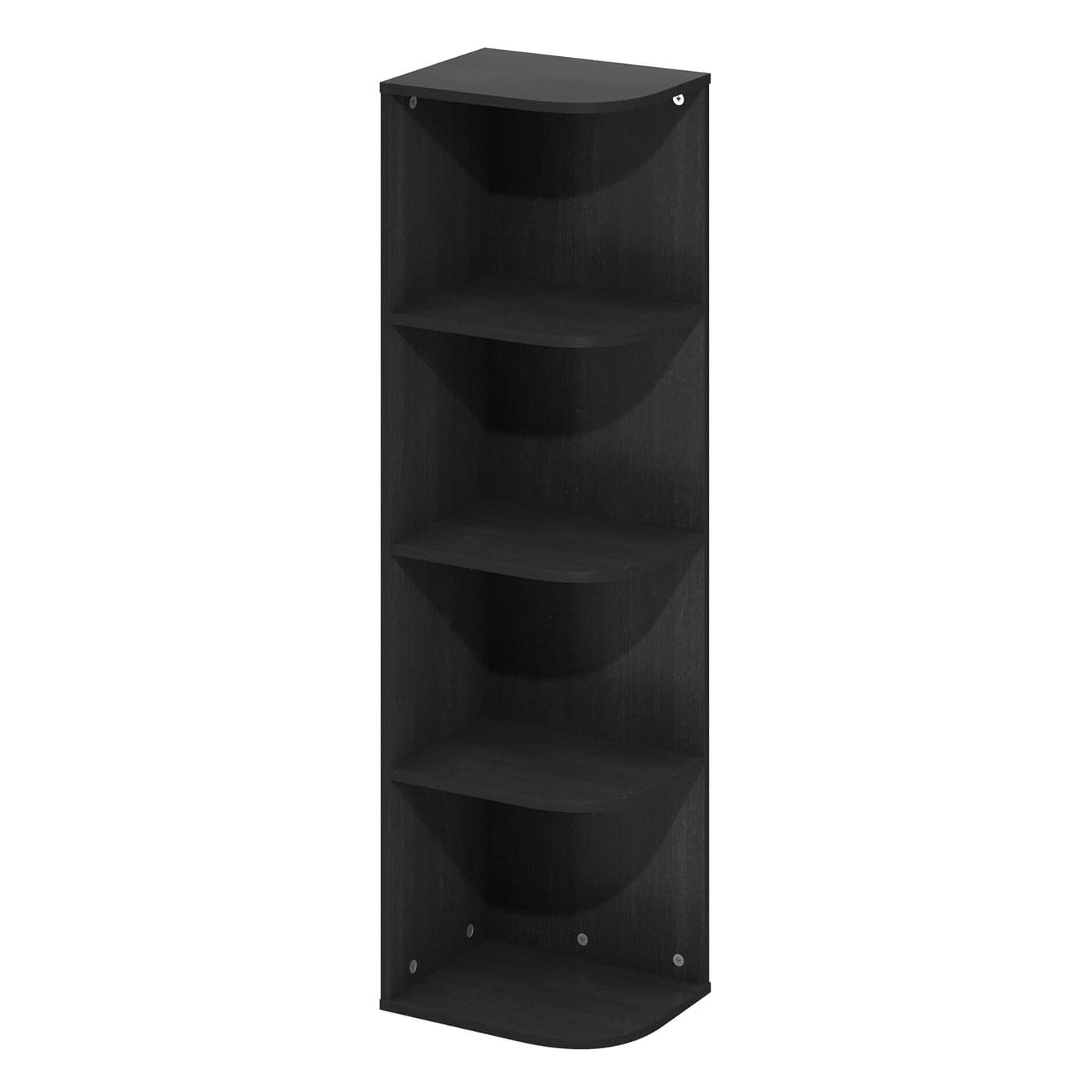Furinno Pasir 4Tier Corner Open Shelf Bookcase Blackwood