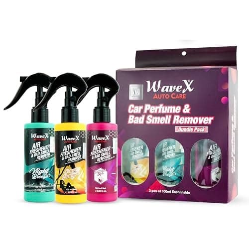 Wavex Car Air Freshener and Bad Smell Remover Bundle Pack- 1500+ Sprays- 3x100ml Car Fresheners Long Lasting - Refresh Your Car's Ambiance