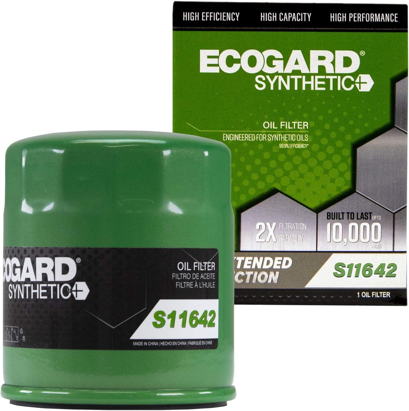 ECOGARD S11642 Spin-On Engine Oil Filter for Synthetic Oil - Premium Replacement