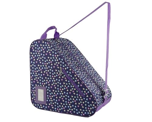 BAUXZOR Skate Bags for Roller Skates, Ice Skates, Quad Skates, Inline Skates, Figure Skates, Skate Accessories for Kids and Adults (Heart Lilac 11)